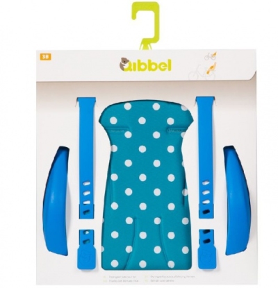Foto van Qibbel luxe stylingset achterzitje polka dot blauw via internet-bikes