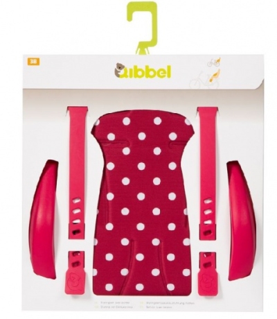 Foto van Qibbel luxe stylingset achterzitje polka dot rood via internet-bikes