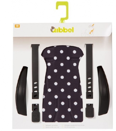 Qibbel luxe stylingset achterzitje polka dot zwart  internet-bikes