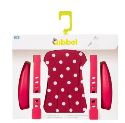 Qibbel stylingset luxe voorzitje polka dot rood  internet-bikes