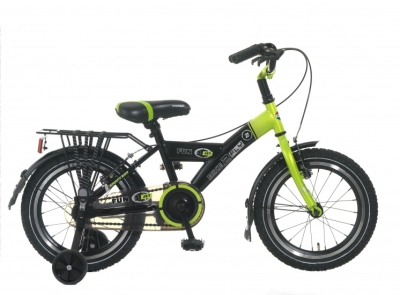 Popal funjet 16 inch jongens terugtraprem zwart/groen  internet-bikes