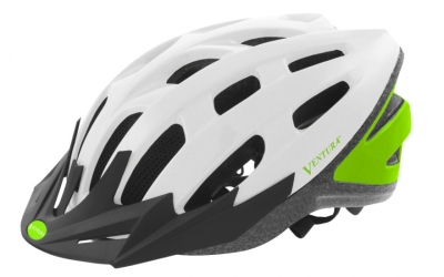 Ventura fietshelm met visier wit/groen maat 58 62 cm (l)  internet-bikes