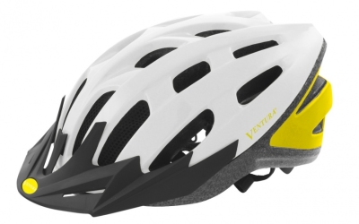 Ventura fietshelm met visier wit/geel maat 58 62 cm  internet-bikes