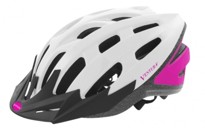 Foto van Ventura fietshelm met visier wit/roze maat 54 58 cm via internet-bikes