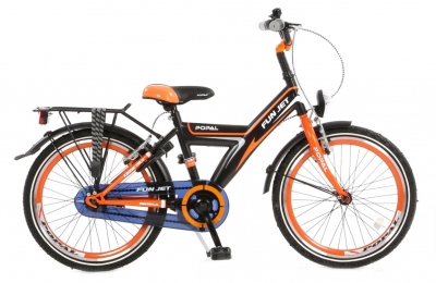 Foto van Popal funjet 20 inch 34 cm jongens terugtraprem grijs/oranje via internet-bikes