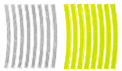 M wave reflecterende stickers wit + geel 16 stuks  internet-bikes