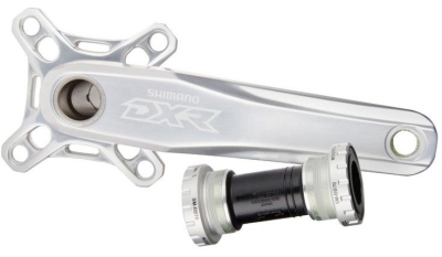 Foto van Shimano crankstel dxr fc mx71 bmx aluminium 180mm set zilver via internet-bikes