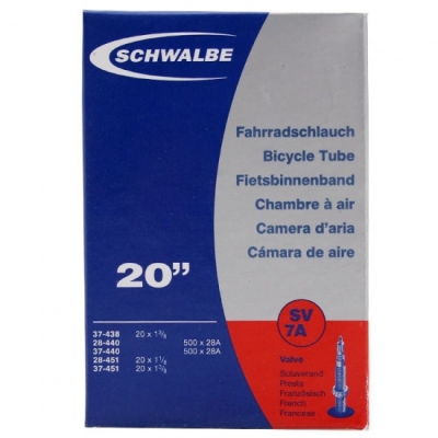 Schwalbe binnenband sv7a 20 x 1 3/8/1 1/8 (28/37 438/451) fv 40mm  internet-bikes