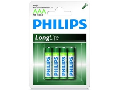 Foto van Philips batterij lro3 longlife 1.5v aaa per 4 stuks via internet-bikes