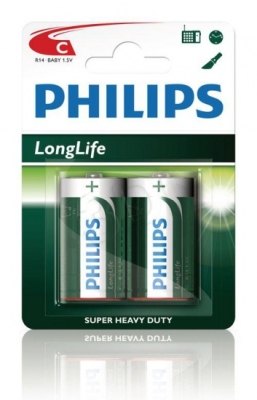 Foto van Philips batterij r14 longlife 1.5v per 2 stuks via internet-bikes