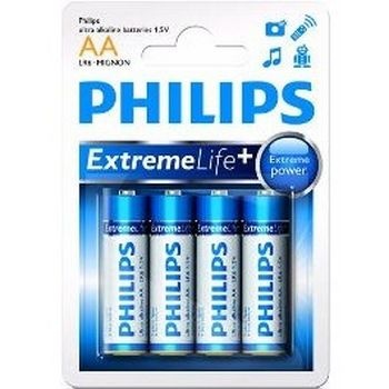 Foto van Philips batterij penlite lr06 extremelife 1.5v aa per 4 stuks via internet-bikes