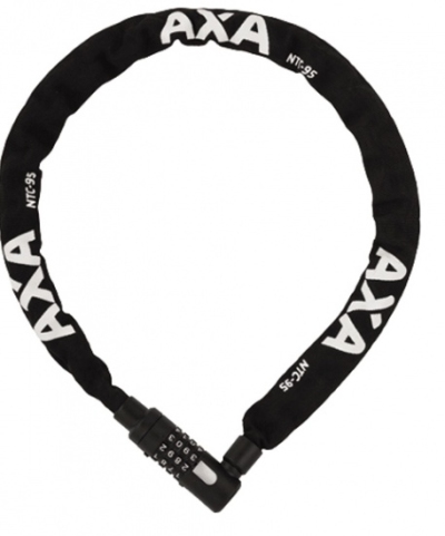 Foto van Axa kettingcijferslot newton nylon hoes 950 x 5,5 mm zwart via internet-bikes