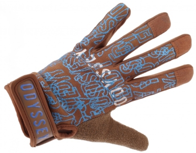 Foto van Odyssey y531xsml handschoenen bruin/blauw unisex maat xs via internet-bikes
