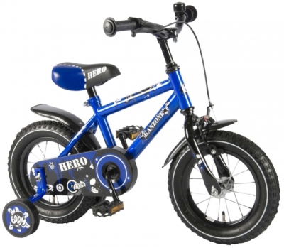 Volare kanzone hero 12 inch 21,5 cm jongens terugtraprem blauw  internet-bikes