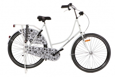Foto van Popal omafiets 28 inch 57 cm dames terugtraprem barok wit via internet-bikes