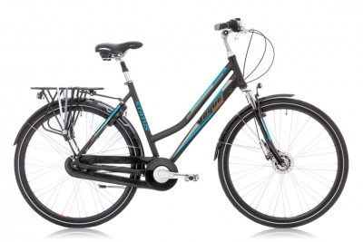 Foto van Vogue status 28 inch 53 cm dames 7v rollerbrakes zwart/blauw via internet-bikes