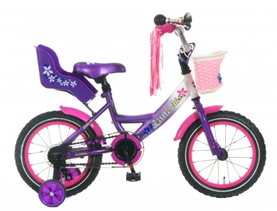 Foto van Popal little miss 14 inch 24 cm meisjes terugtraprem paars via internet-bikes