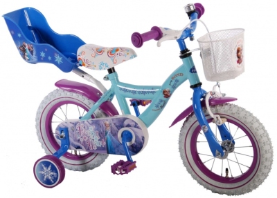 Foto van Disney frozen kinderfiets 12 inch 21,5 cm meisjes terugtraprem blauw via internet-bikes