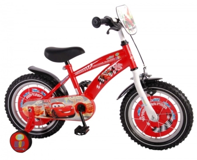Foto van Disney cars kinderfiets 14 inch 23,5 cm jongens terugtraprem rood via internet-bikes