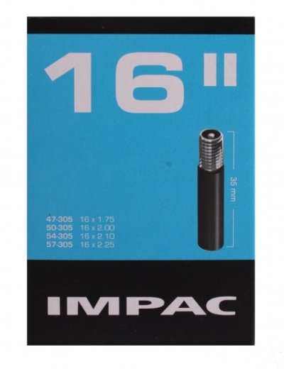 Foto van Impac binnenband 16 x 1.75/2.125 (47/57 305) av 35mm via internet-bikes