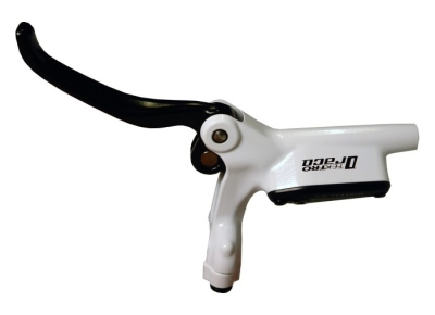 Foto van Tektro remgreep draco hydraulisch links 3 vinger wit/zwart via internet-bikes