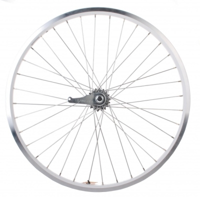 Foto van Rigida achterwiel 26 inch velgrem 36g wit staal via internet-bikes