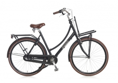 Foto van Popal daily dutch prestige 28 inch 57 cm dames 3v terugtraprem matzwart via internet-bikes