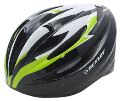 Foto van Dunlop fietshelm hb13 unisex groen / zwart maat 51/55 cm via internet-bikes