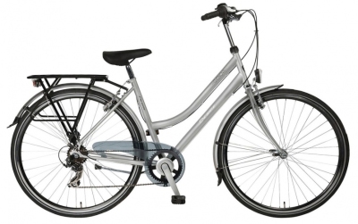 Foto van Desire genova 28 inch 53 cm dames 7v v brake zilver via internet-bikes
