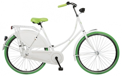 Foto van Desire classico 28 inch 53 cm dames terugtraprem wit/groen via internet-bikes