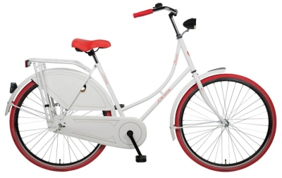 Foto van Desire classico 28 inch 53 cm dames terugtraprem wit/rood via internet-bikes