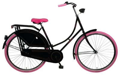 Foto van Desire classico 28 inch 53 cm dames terugtraprem zwart/roze via internet-bikes
