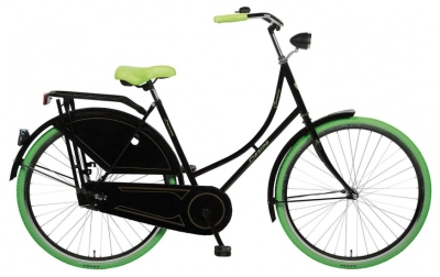 Foto van Desire classico 28 inch 53 cm dames terugtraprem zwart/groen via internet-bikes