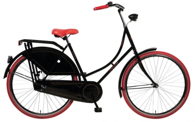 Foto van Desire classico 28 inch 53 cm dames terugtraprem zwart/rood via internet-bikes