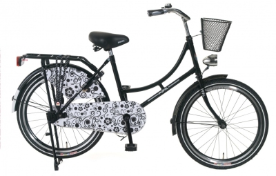 Popal omafiets 22 inch 36 cm meisjes terugtraprem barok zwart  internet-bikes