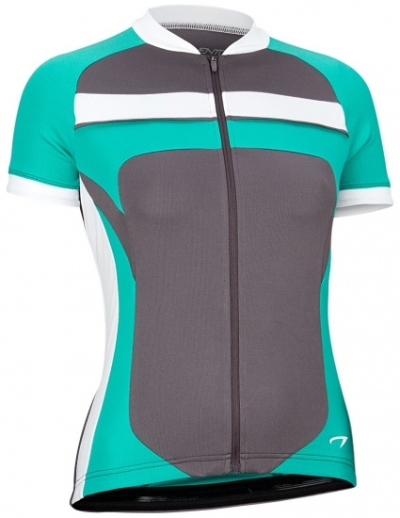 Foto van Avento fietsshirt korte mouw dames antraciet/wit/turquoise maat m via internet-bikes