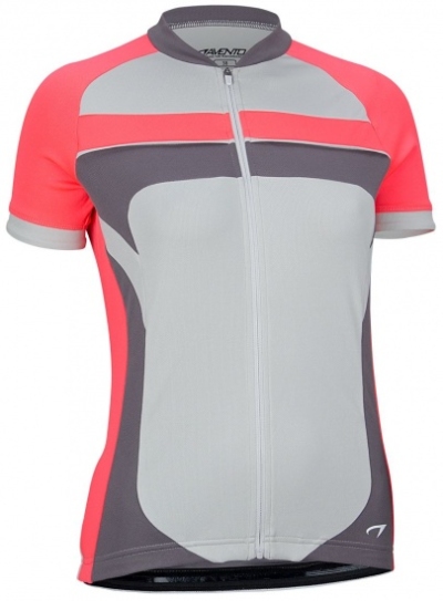 Foto van Avento fietsshirt korte mouw dames grijs/roze/antraciet maat s via internet-bikes