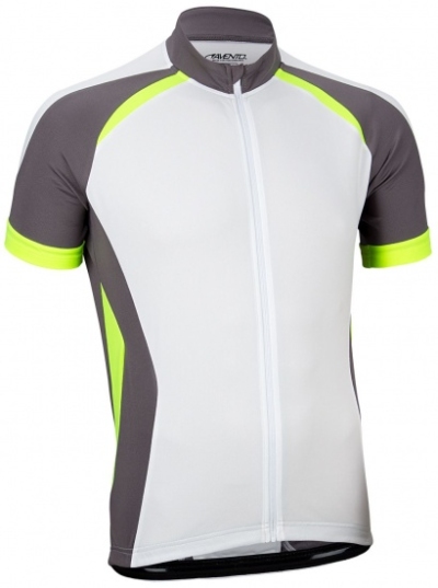 Foto van Avento fietsshirt korte mouw heren wit/antraciet/fluorgeel maat m via internet-bikes