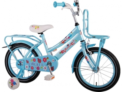 Foto van Volare liberty urban flowerie 16 inch 25,5 cm meisjes terugtraprem ijs blauw via internet-bikes