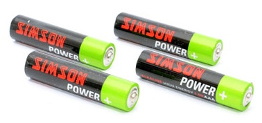 Foto van Simson batterij aaa alkaline high energy 4 stuks via internet-bikes