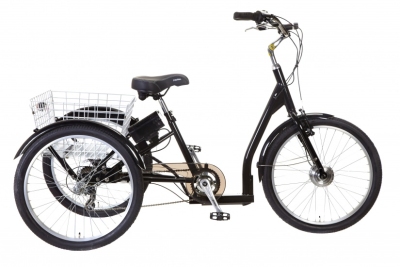 Foto van Popal driewieler 24 inch 43 cm unisex 6v schijfrem zwart via internet-bikes