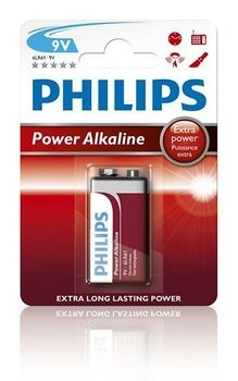 Foto van Philips batterij power alkaline 6lr61 9v via internet-bikes