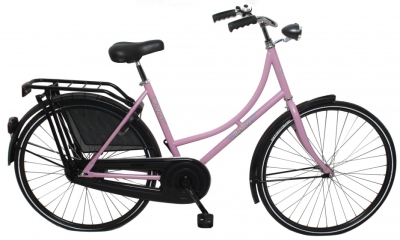 Foto van Burgers omafiets 26 inch 48 cm dames terugtraprem roze/zwart via internet-bikes