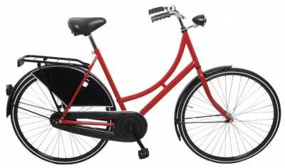 Foto van Burgers omafiets 26 inch 57 cm dames terugtraprem rood/zwart via internet-bikes