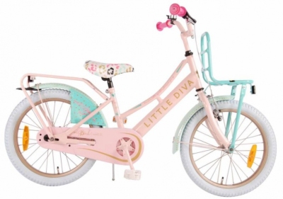 Foto van Little diva kinderfiets 18 inch 28 cm meisjes terugtraprem roze via internet-bikes