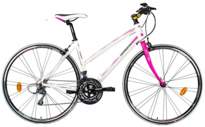 Foto van Lombardo ventimiglia 2200 28 inch 48 cm dames 24v v brake wit/roze via internet-bikes