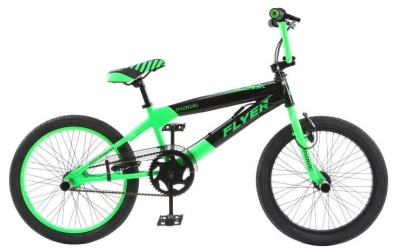 Foto van Magic bmx fiets flyer 20 inch 47 cm unisex v brake groen/zwart via internet-bikes