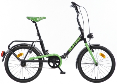 Foto van Aurelia vouwfiets 20 inch 27 cm unisex v brake zwart/groen via internet-bikes