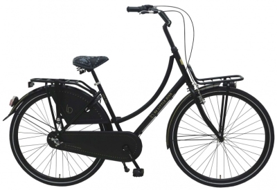 Foto van Little diva omafiets 28 inch 48 cm dames 3v terugtraprem zwart via internet-bikes